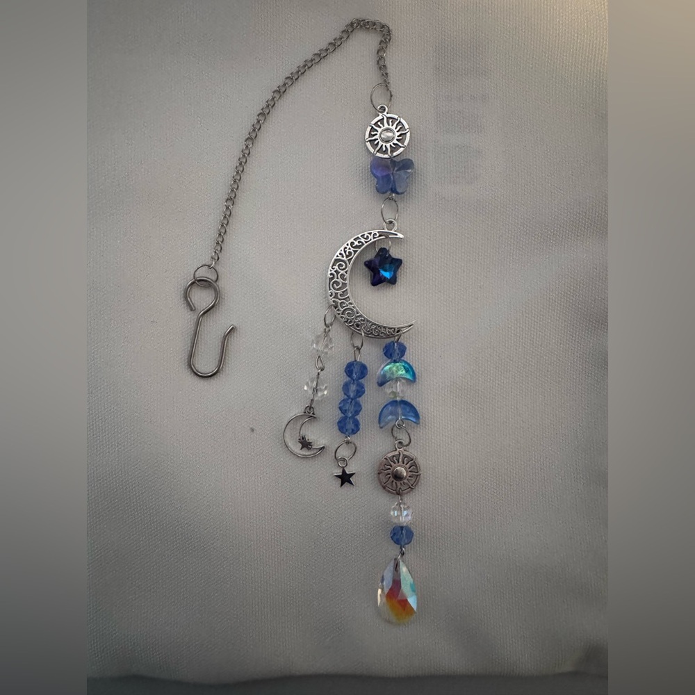 Silver and Blue Celestial Charm Sun Catcher
